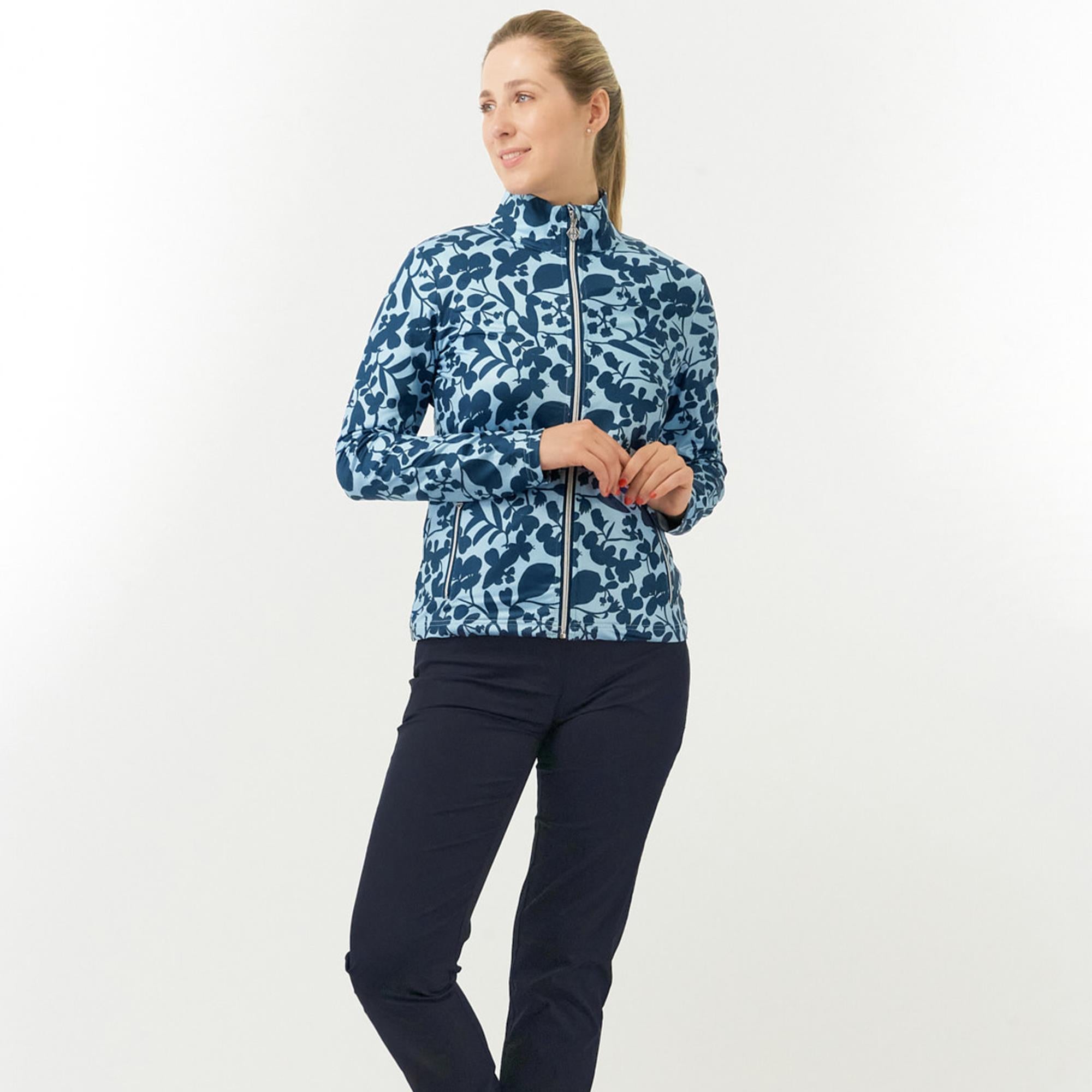 Pure Golf Auttie Winterweight Ladies Golf Mid Layer Midnight Rose Navy
